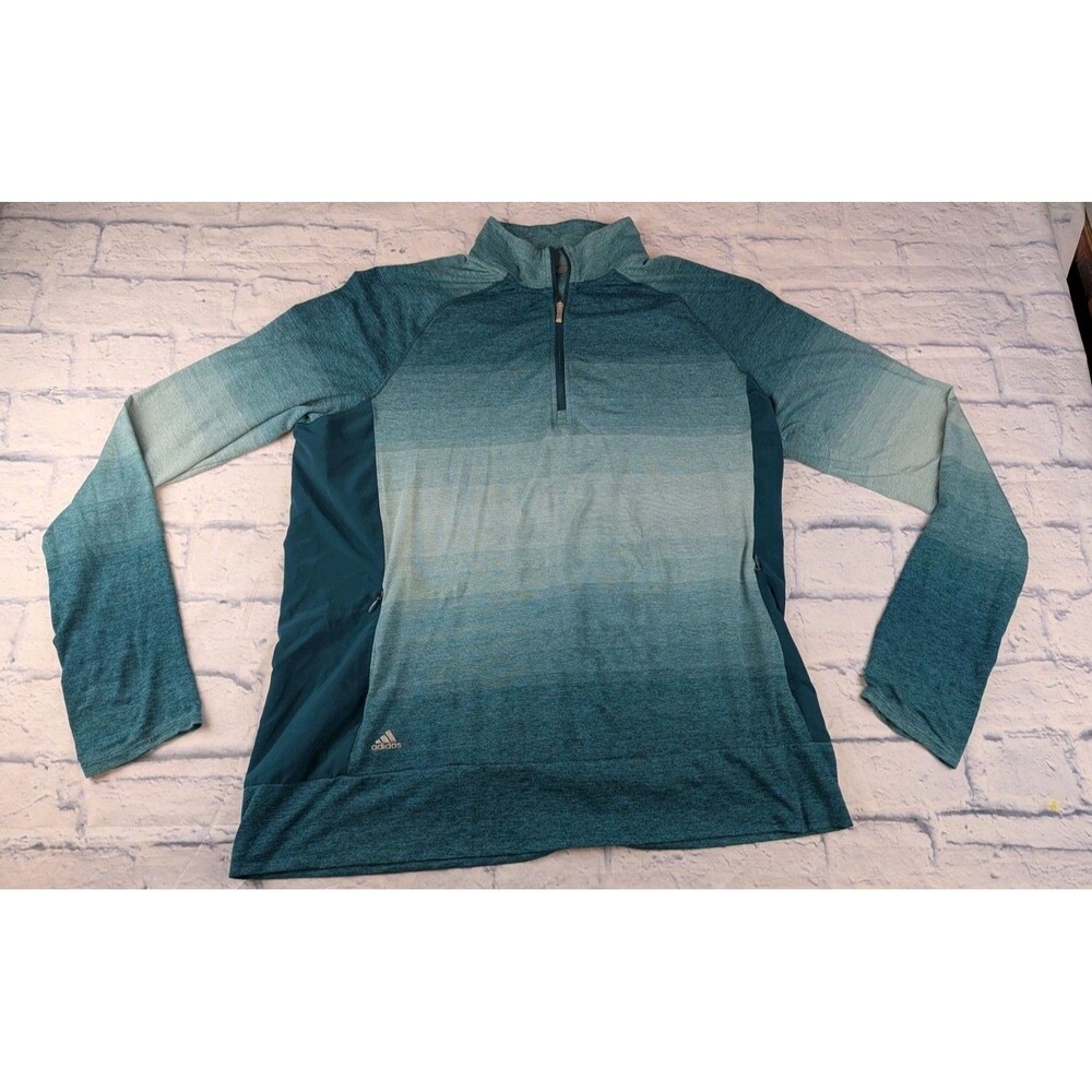 Adidas Golf Pullover Womens XL Jade Green 1/4 Zip Long Sleeve Activewear